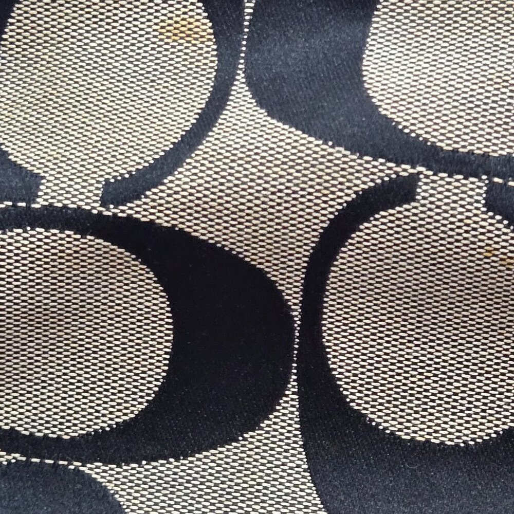 Signature Stripe Black Shoulder Handbag Tote Purse - Well Loved - Picture 10 of 14